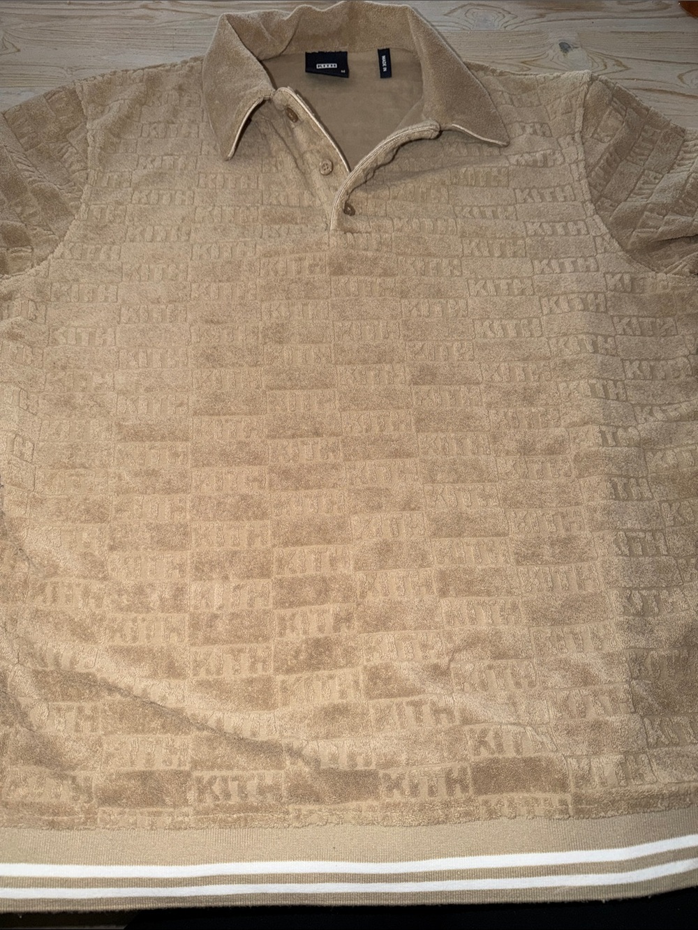 Kith Beige Embossed Terry Polo